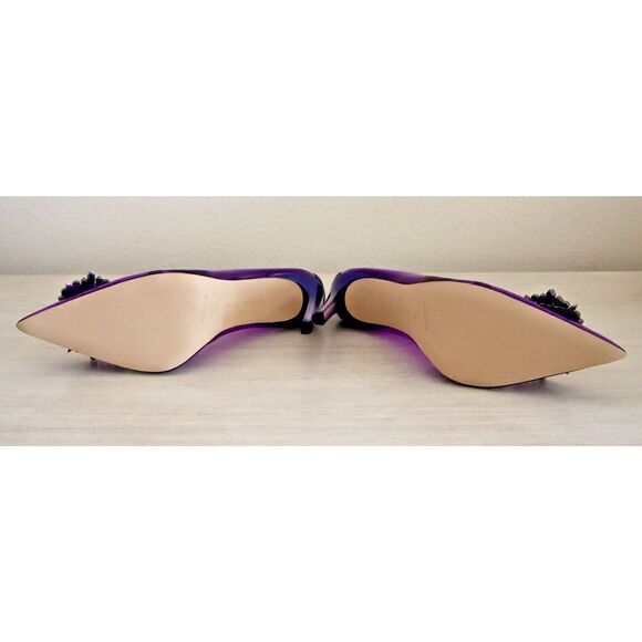 Good American Sz 7.5 Purple Cinder-F*cking-Rella Jeweled Stiletto Pumps $195 - Picture 12 of 13